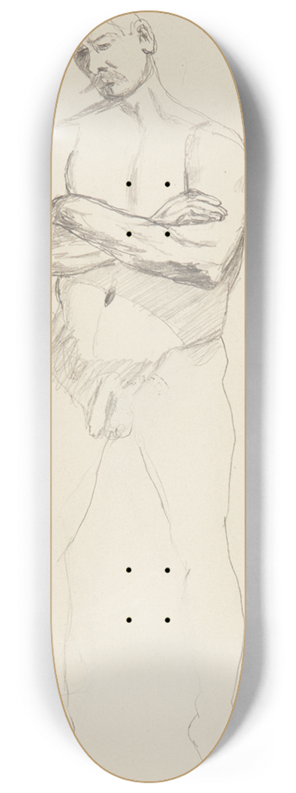 Adolf Sternschuss - akt stojcego mczyzny z zaoonymi rkoma 8.25 inch art skate deck