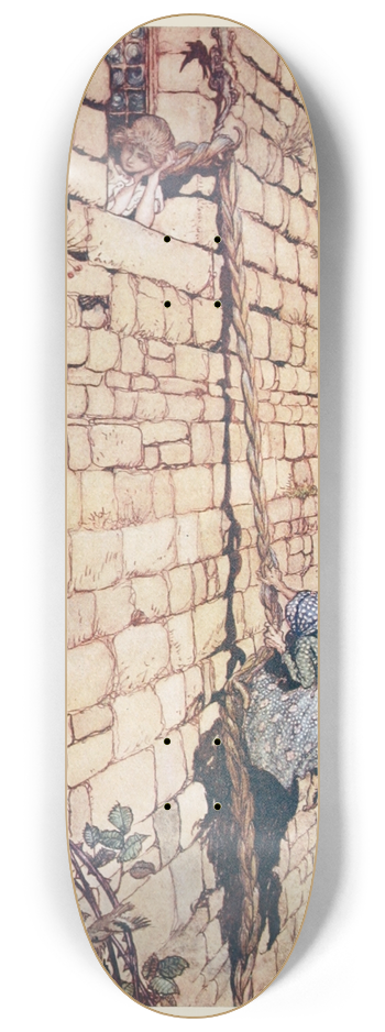 Arthur Rackham - The Witch climbed up 8.25 inch art skate deck
