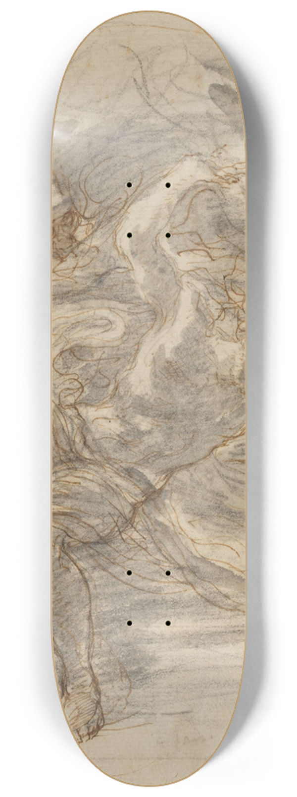 Stefano Della Bella - A Young Man Pursued by Death 8.25 inch art skate deck