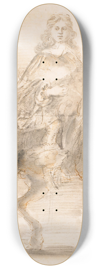 Stefano Della Bella - Portrait questre de Cosimo III de Medici 8.25 inch art skate deck