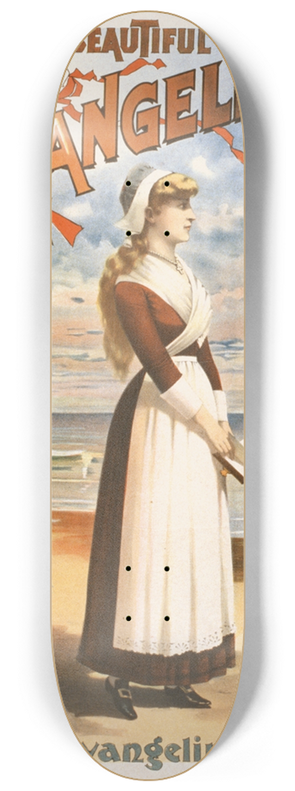 Strobridge & Co. Lith. - Rices beautiful Evangeline 8.25 inch art skate deck