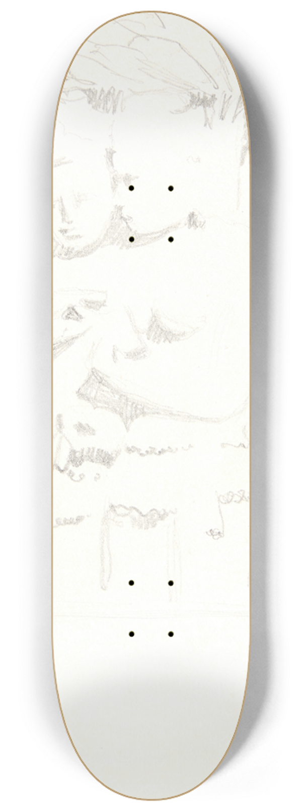 Svend Rathsack - Gruppe med to figurer Studieblad efter relieffer i Borobudur, Java 8.25 inch art skate deck