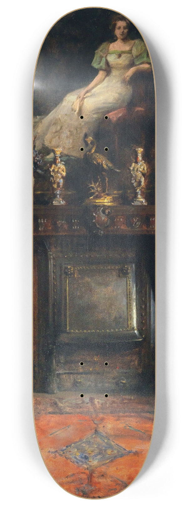 Arthur Von Ferraris - Interior With View Of A Fireplace And A Painting 8.25 inch art skate deck