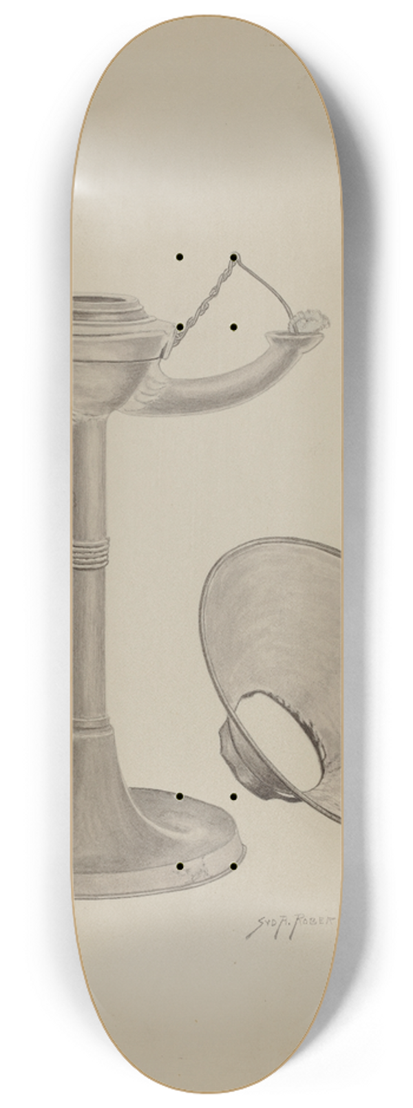 Sydney Roberts - Pewter Lamp 8.25 inch art skate deck