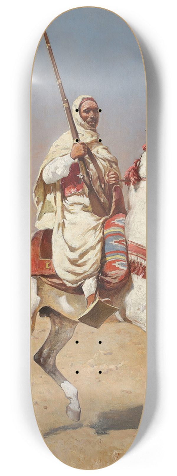 Tadeusz Ajdukiewicz - Arab on a grey horse 8.25 inch art skate deck