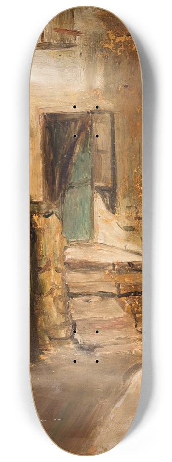 Tadeusz Makowski - Fragment starego domu 8.25 inch art skate deck