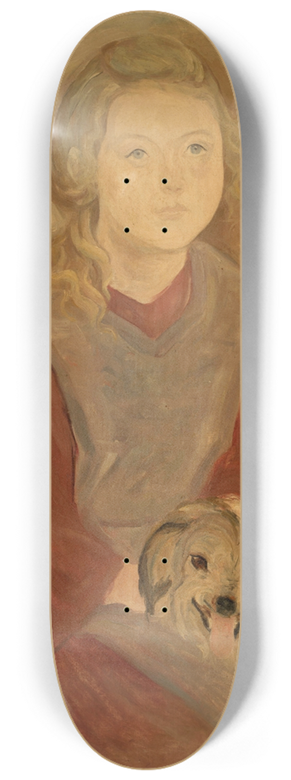 Tadeusz Makowski - Little girl with a dog 8.25 inch art skate deck