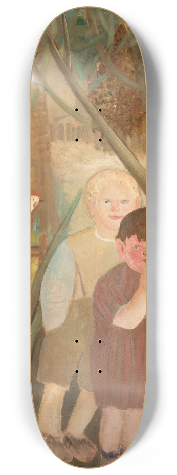 Tadeusz Makowski - Two children with a cat 8.25 inch art skate deck