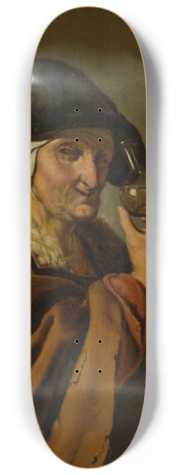 Ary de Vois - An Old Woman with a Bottle 8.25 inch art skate deck