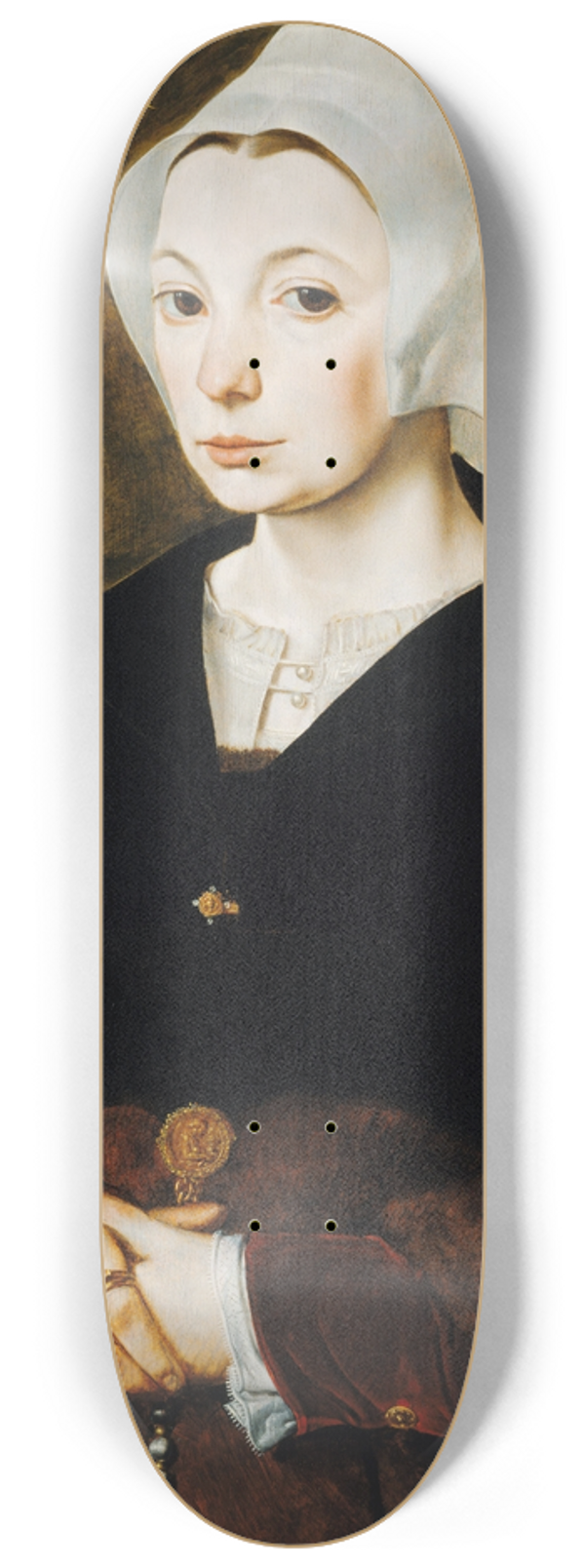 The Master of the 1540s - Portrait of a young woman 8.25 inch art skate deck