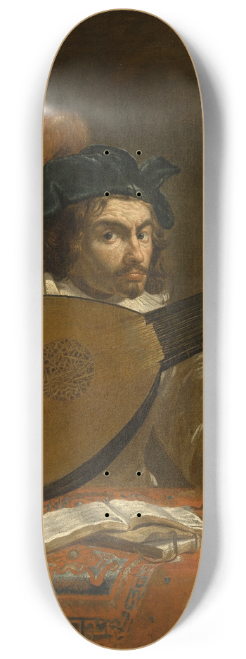 Theodoor Rombouts - The Lute-Player 8.25 inch art skate deck