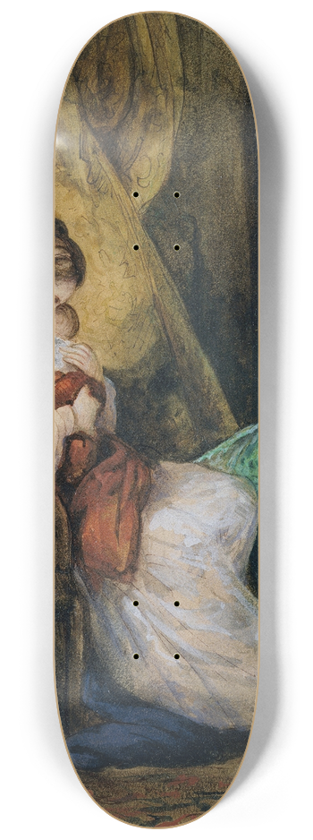 Ary Scheffer - Mother and Child 8.25 inch art skate deck