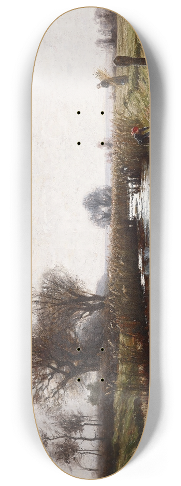Theodore Clement Steele - Late Afternoon, Dachau Moor 8.25 inch art skate deck