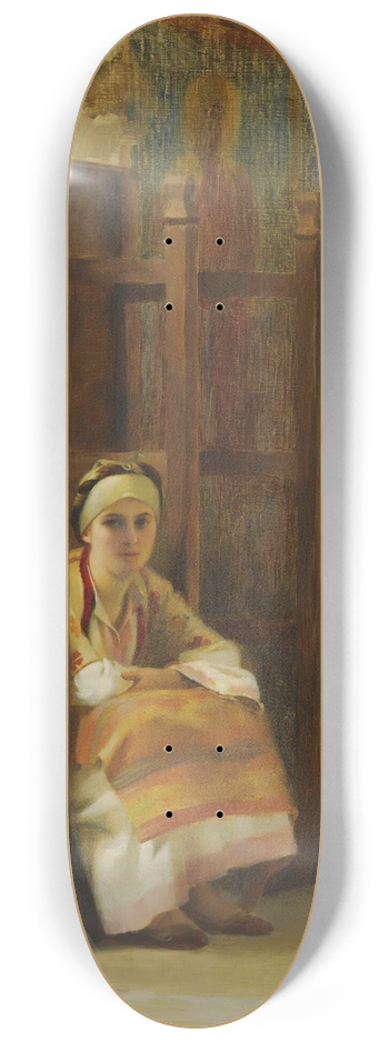 Theodoros Ralli - Young Girl In A Greek Church 8.25 inch art skate deck