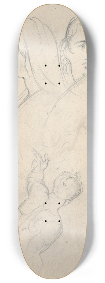 Theodor von Holst - A Group of Five Heads and Further Studies 8.25 inch art skate deck