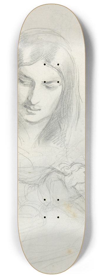 Theodor von Holst - Head of a Man and Figure Studies 8.25 inch art skate deck