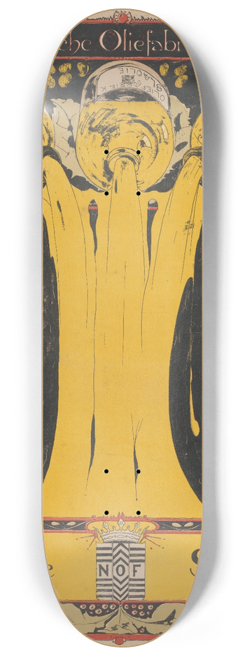 Theo Nieuwenhuis - Nederlandsche Oliefabriek Delft Delftsche Slaolie 8.25 inch art skate deck