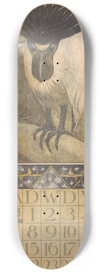 Theo van Hoytema - Kalenderblad november met een schuitbekreiger 8.25 inch art skate deck