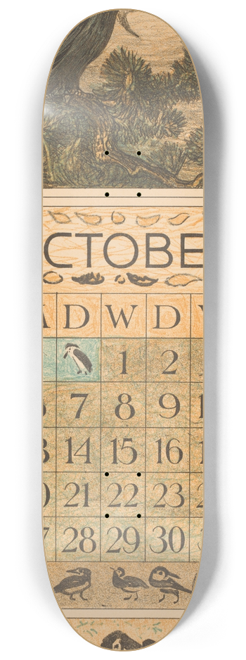 Theo van Hoytema - Kalenderblad oktober met kraai 8.25 inch art skate deck