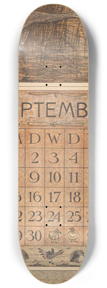 Theo van Hoytema - Kalenderblad september met reigers 8.25 inch art skate deck