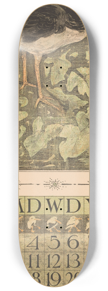 Theo van Hoytema - Kalenderblad september met scholekster 8.25 inch art skate deck