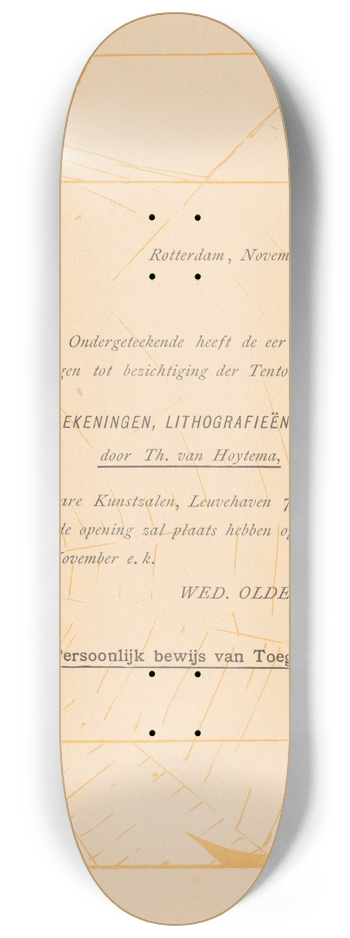 Theo van Hoytema - Uitnodiging met spin 8.25 inch art skate deck