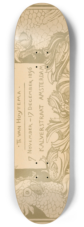 Theo van Hoytema - Uitnodiging met twee kaketoes 8.25 inch art skate deck