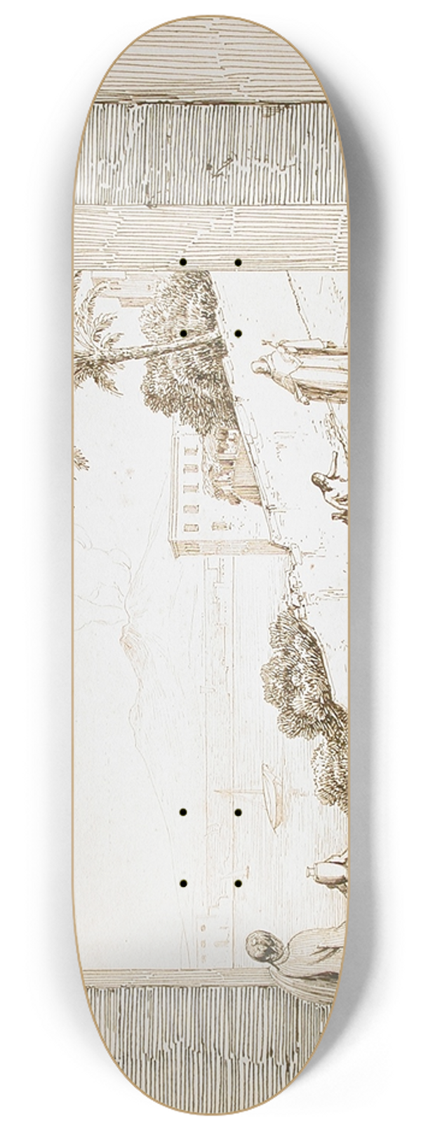 Thodore Caruelle d'Aligny - View of Naples and Mount Vesuvius 8.25 inch art skate deck