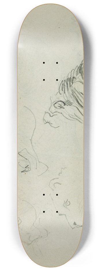 Thodore Gricault - Four lion studies 8.25 inch art skate deck