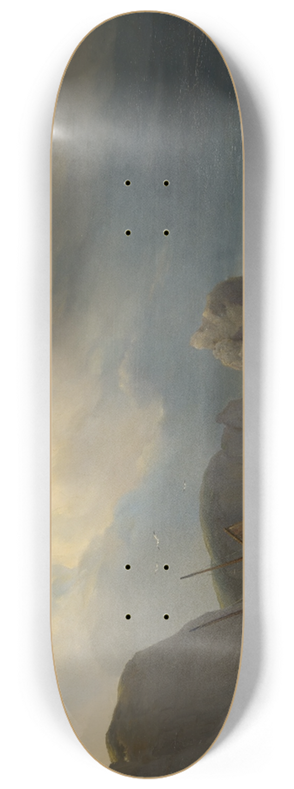 Thodore Gudin - Rough Sea with Ships 8.25 inch art skate deck