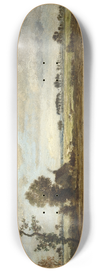 Thodore Rousseau - Landscape with Boatman 8.25 inch art skate deck