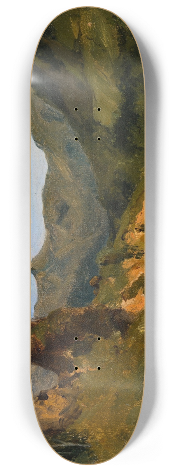 Thodore Rousseau - Valley in the Auvergne Mountains 8.25 inch art skate deck