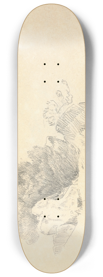 Thomas Bradshaw - Sketch of Rocks and Shrubs 8.25 inch art skate deck