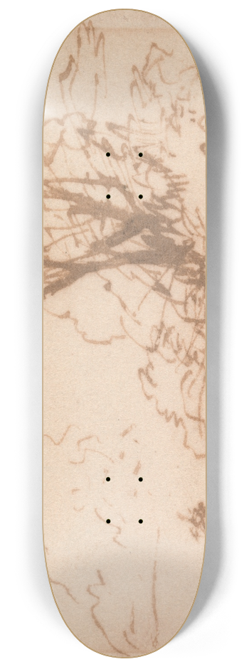 Thomas Creswick - A Boat Moored by a River Bank 8.25 inch art skate deck