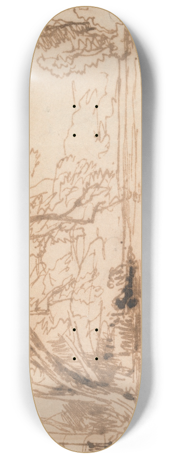 Thomas Creswick - A Tree Overhanging a River 8.25 inch art skate deck