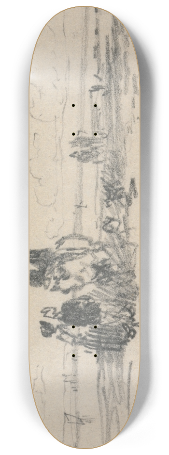 Thomas Creswick - Figures on the Shore 8.25 inch art skate deck