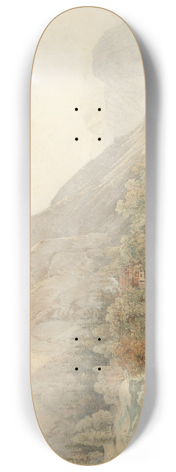Thomas Ender - Motiv vom Attersee mit dem Hllengebirge und figrlicher Staffage 8.25 inch art skate deck