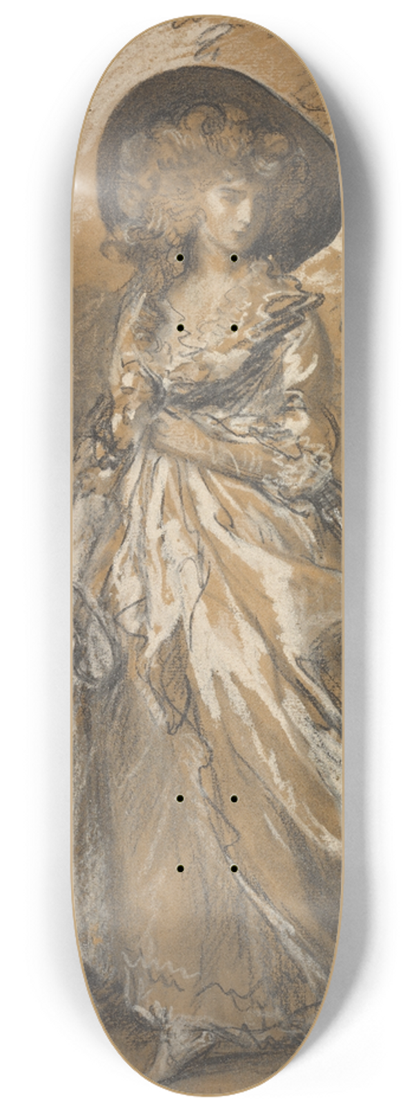 Thomas Gainsborough - A Lady Walking in a Garden with a Child 8.25 inch art skate deck