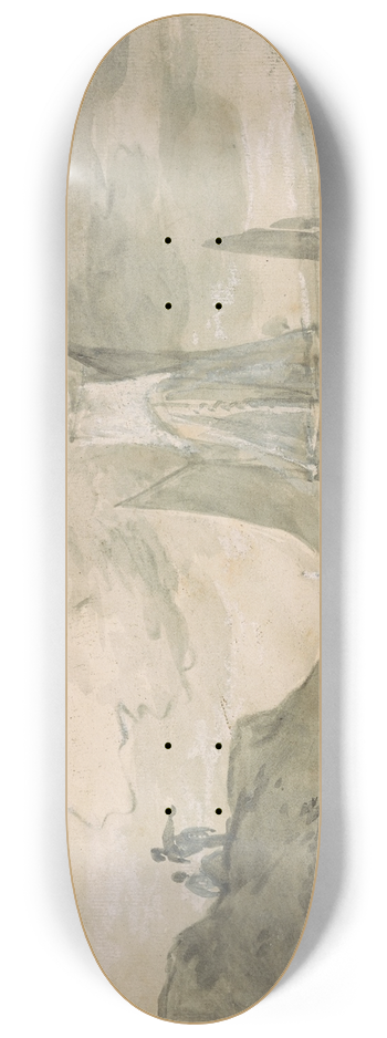 Thomas Gainsborough - Coastal Scene with Shipping, Figures, and Cows 8.25 inch art skate deck