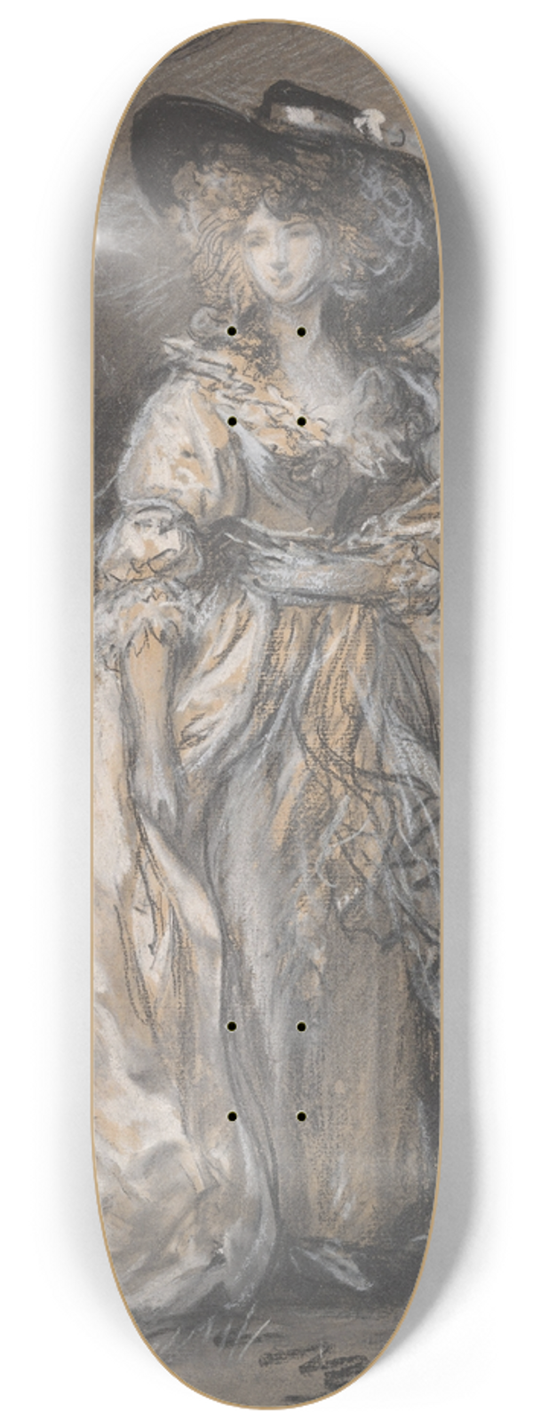 Thomas Gainsborough - Lady Walking in a Garden 8.25 inch art skate deck