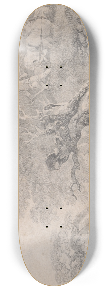 Thomas Gainsborough - Landscape with a Decayed Willow over a Pool 8.25 inch art skate deck