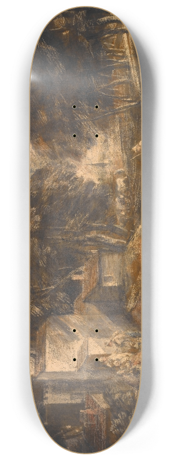 Thomas Gainsborough - Wooded Landscape with Mounted Peasants 8.25 inch art skate deck