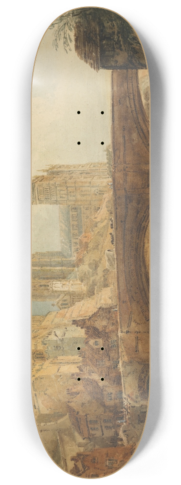 Thomas Girtin - Durham Cathedral and Castle 8.25 inch art skate deck