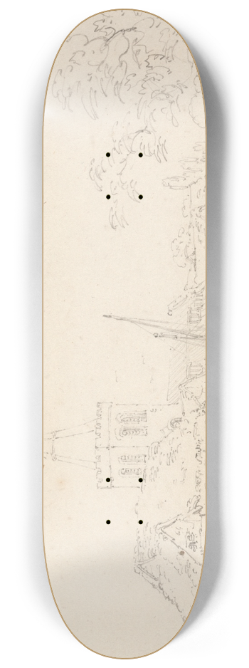 Thomas Girtin - Great Marlow Church, Buckinghamshire 8.25 inch art skate deck