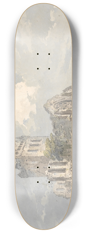 Thomas Girtin - Jedburgh Abbey, Roxburghshire 8.25 inch art skate deck