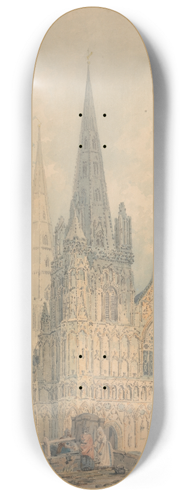 Thomas Girtin - Lichfield Cathedral, Staffordshire 8.25 inch art skate deck