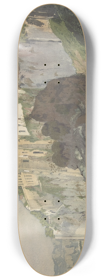 Thomas Hartley Cromek - Houses at Sorrento 8.25 inch art skate deck