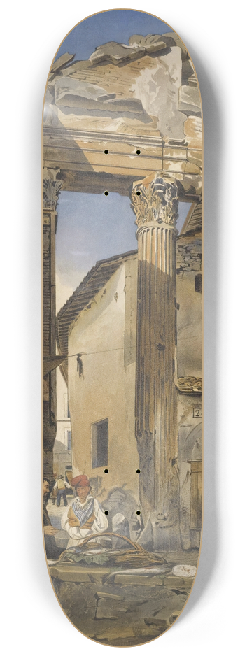 Thomas Hartley Cromek - The Fish Market, Rome 8.25 inch art skate deck