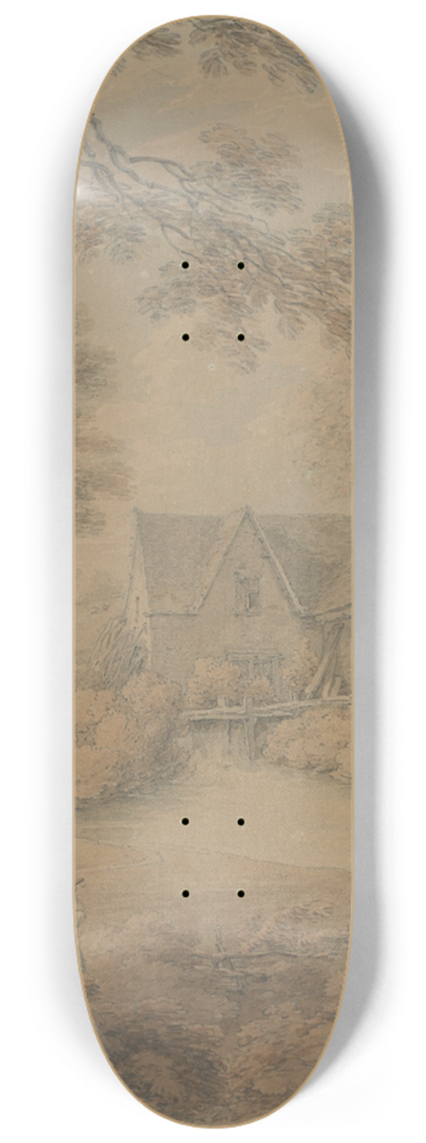 Thomas Hearne - Foxley Mill, near Malmesbury 8.25 inch art skate deck