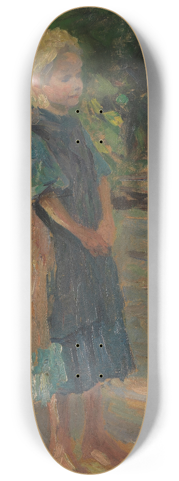 Thomas Herbst - Stehendes Mdchen im blauen Kleid 8.25 inch art skate deck